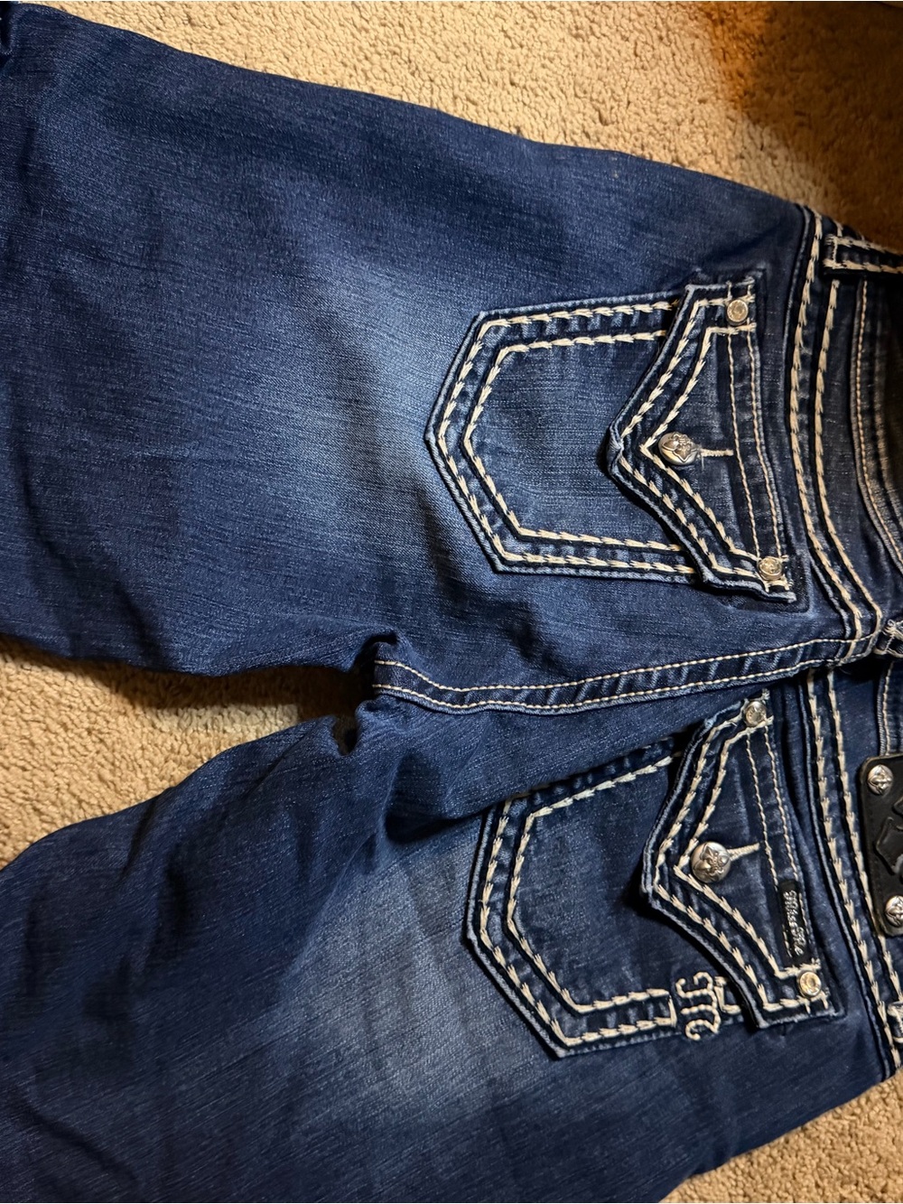Dark Indigo Jeans with Contrast Stitching